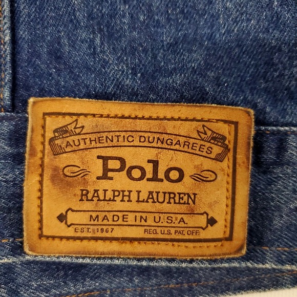 Vintage Polo Ralph Lauren Denim Trucker Dungarees Jacket Corduroy Collar XL USA - Picture 7 of 14